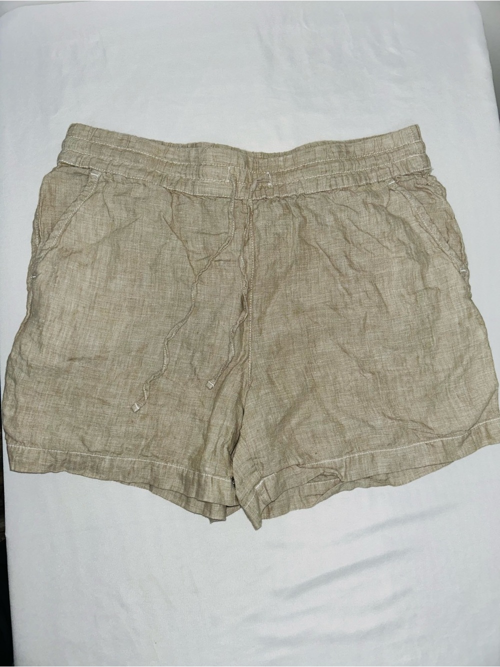 Tommy Bahama Linen Drawstring Women's Shorts - Tan Medium